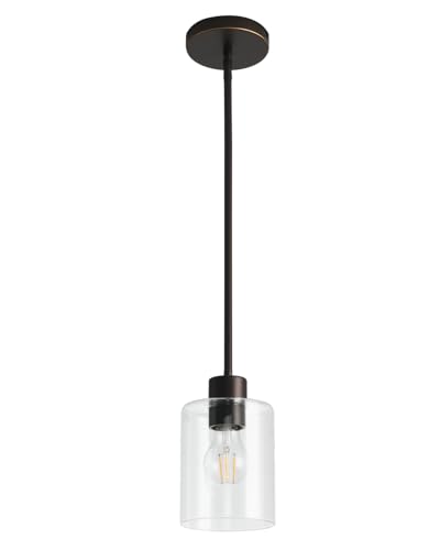 Brown and Gold Clear Glass Pendant Light Fixture for Kitchen Island Decor