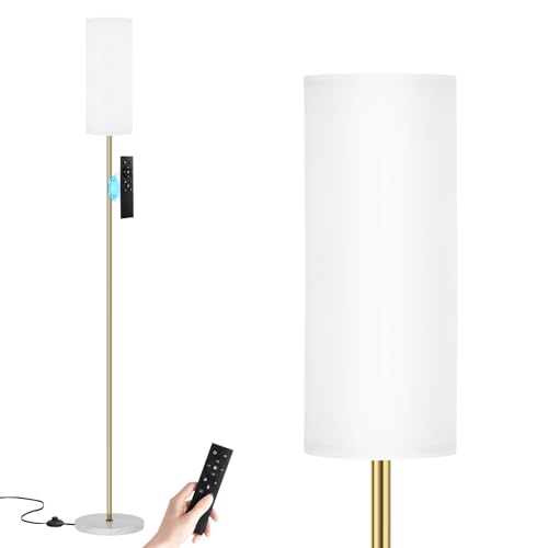 64-inch standing floor lamp with remote-controlled dimming, gold