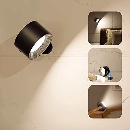 Rechargeable LED wall sconce with USB port, 3 color temps for home decor