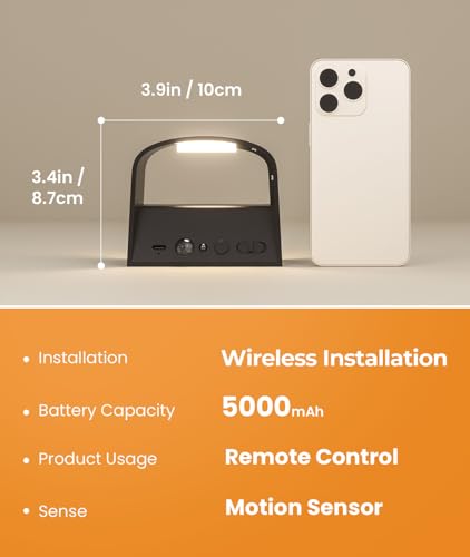 Motion-Sensor LED Wall Sconce for Home Decor, Rechargeable with Remote, 2-Pack