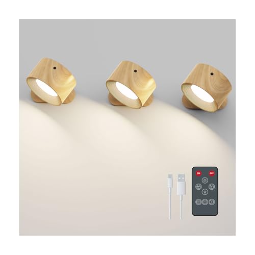 Rechargeable wall sconce 3-pack for home decor with remote