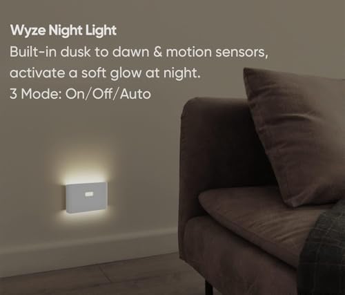Rechargeable night light with dusk-to-dawn and motion sensors, 3-pack