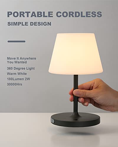 Waterproof battery-powered outdoor table lamp with touch dimming