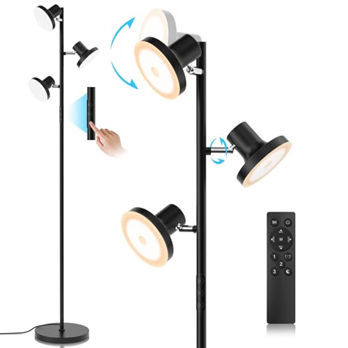 36W LED Tree Floor Lamp with 3 Rotatable Heads & 4 Color Temperatures