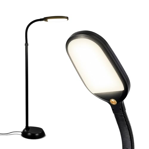 Gooseneck LED floor reading lamp for crafts and detail work