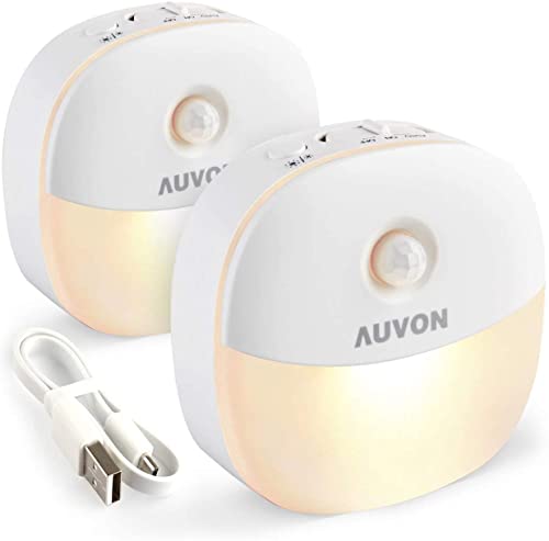 Rechargeable Motion-Sensor Night Light, Stick-On LED for Closets & Stairs, 2-Pack