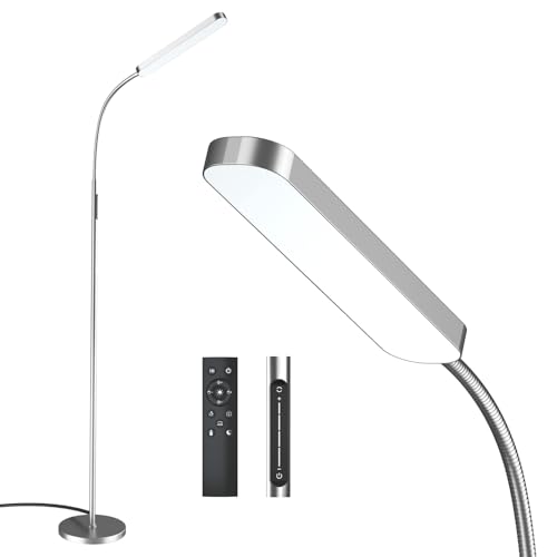 Dimmable LED floor lamp with adjustable color temperature, remote control
