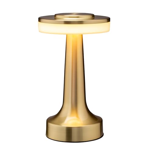 Portable rechargeable LED table lamp with touch sensor control