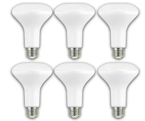 6-Pack BR30 LED Bulbs Dimmable – 8W (65W Equivalent), 680LM, 3000K Bright White for Recessed & Track Lighting