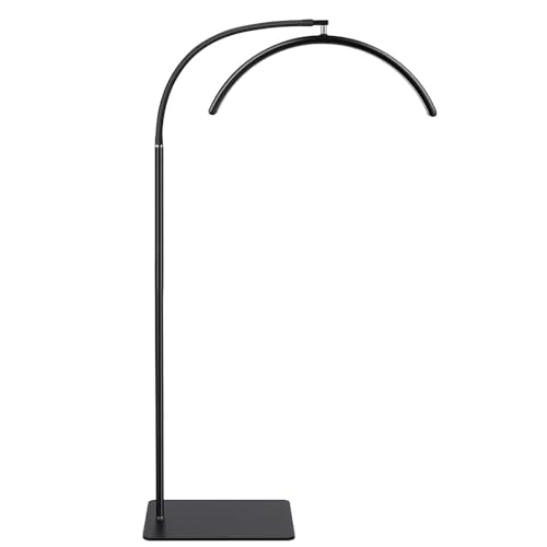 Shadow-free half-moon LED floor lamp for lash techs, estheticians
