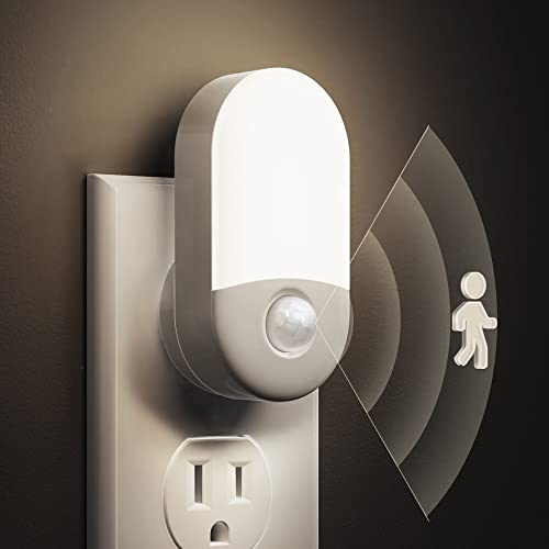 Motion sensor LED night light 2-pack, plug-in for bedroom bathroom