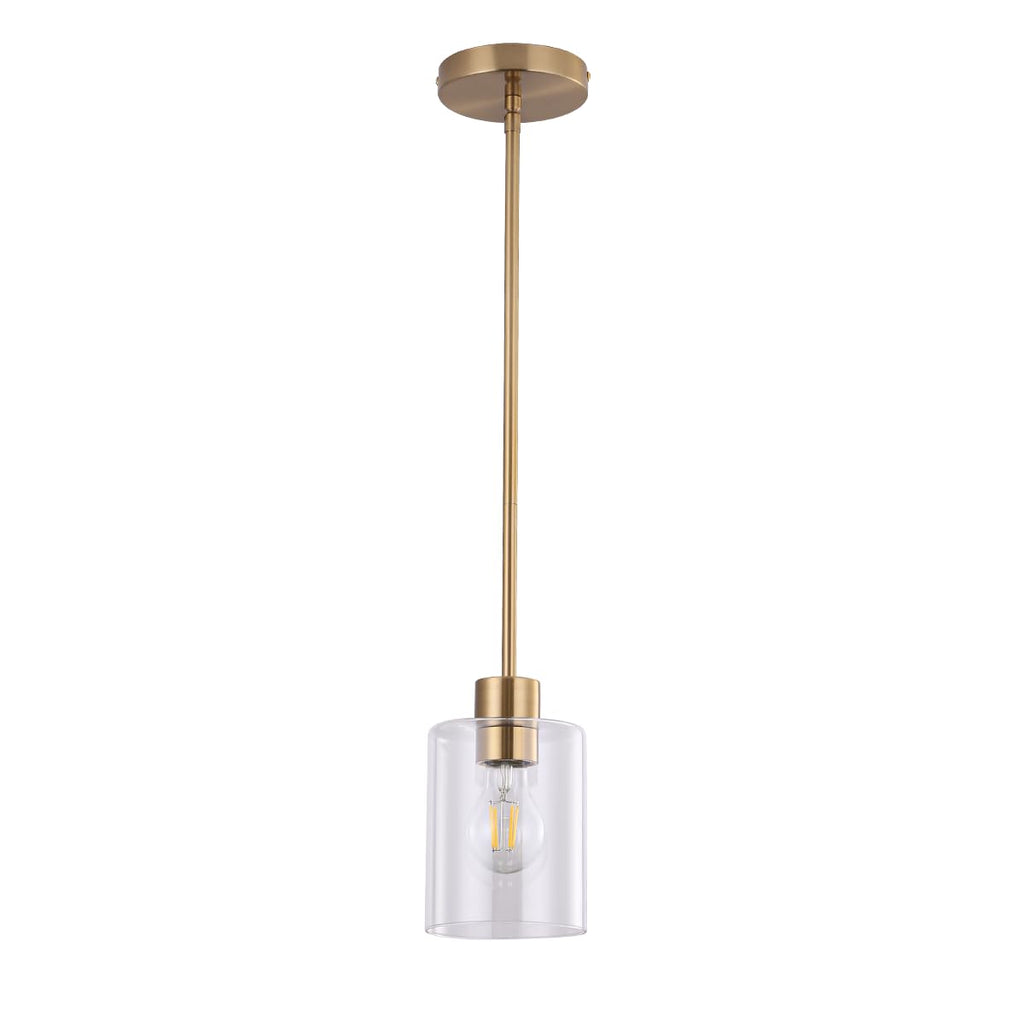 Brass pendant light, adjustable rod, farmhouse kitchen decor