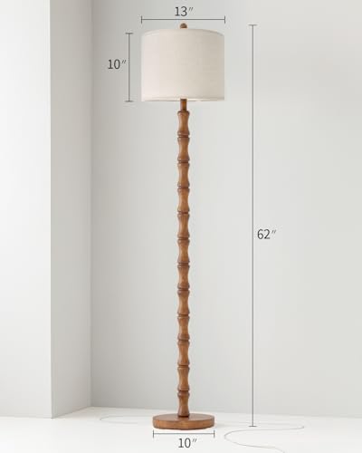 62-inch rustic farmhouse resin floor lamp with rotary switch