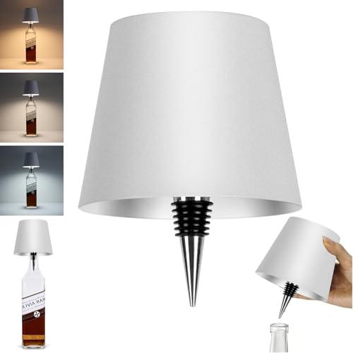 Rechargeable LED bottle lamp with 3 color modes for decor