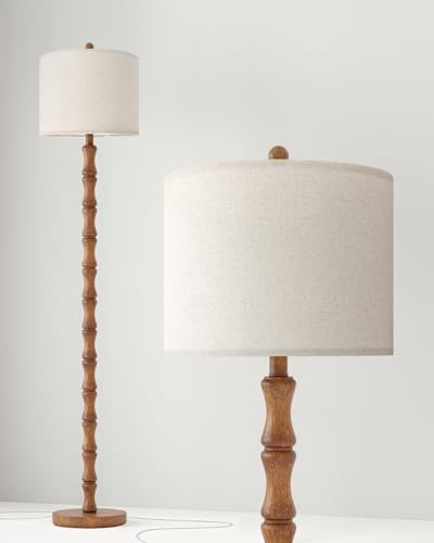 62-inch rustic farmhouse resin floor lamp with rotary switch