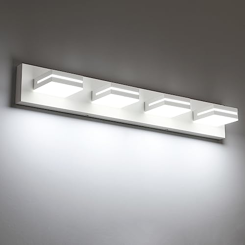 30-inch 4-light matte white LED vanity bar for bathroom mirror decor