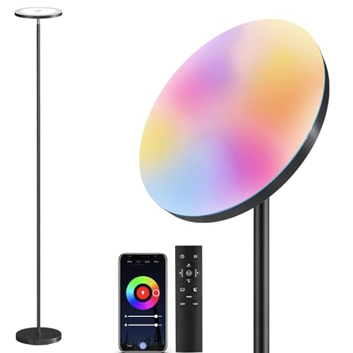 Smart RGB LED floor lamp with app and remote control, 32W