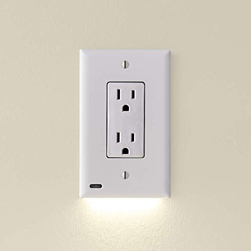 Outlet cover night light 2-pack with auto on/off sensor