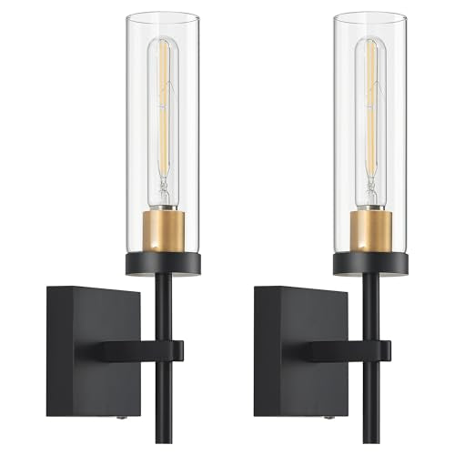 Battery operated wall sconce set for home decor with remote