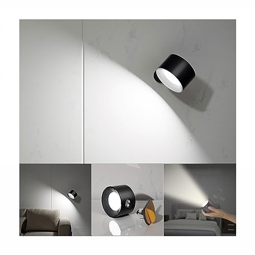 Rechargeable LED wall sconce with 360-degree rotation for home decor