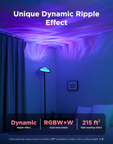 RGBIC Smart Floor Lamp with Ripple Light Effect, Alexa & Matter Compatible
