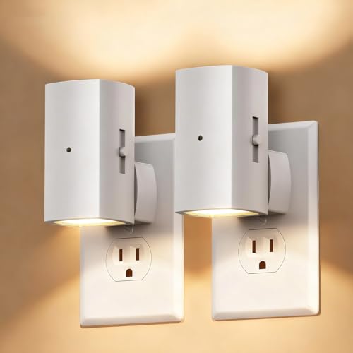 2-pack plug-in night lights with dusk-to-dawn sensor