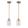 Brass pendant lights, set of 2, farmhouse kitchen decor fixture