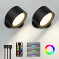 Rechargeable RGB wall sconces, set of 2, home decor lighting