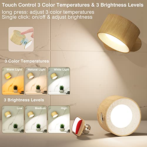 Cordless LED wall sconce for home decor with rechargeable battery