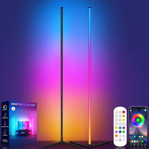 RGB corner floor lamp 2-pack with music sync and 16 million color options