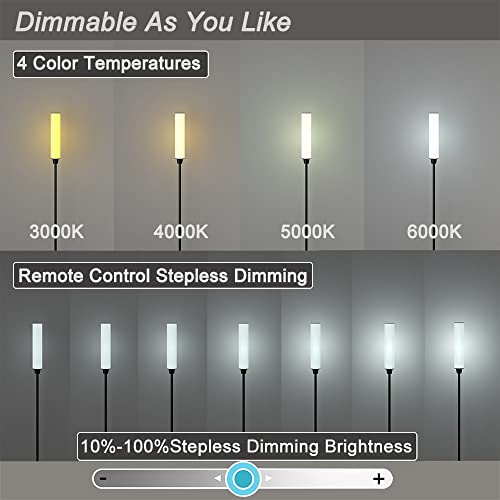 Remote-controlled floor lamp with stepless color and brightness