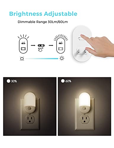 Motion sensor LED night light 2-pack, plug-in for bedroom bathroom