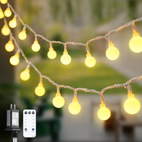 Waterproof 100 ft globe string light, 200 LEDs with remote