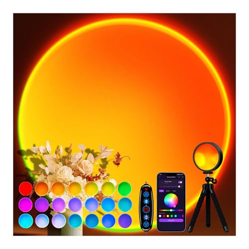 Sunset projector night light with RGB color-changing glow