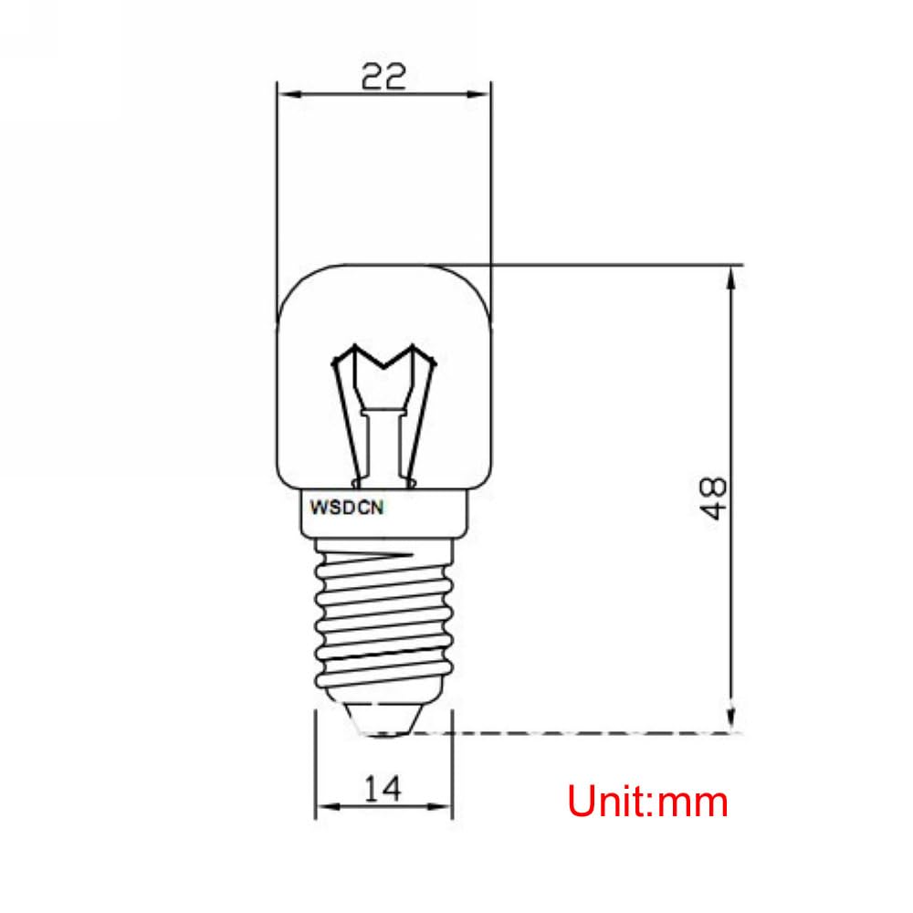 2-Pack E14 Oven Light Bulbs – 15W 120V, Heat Resistant 572°F, T22 Base for Ovens & Appliances