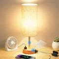 Touch control bedside table lamp with USB-C charging port, dimmable