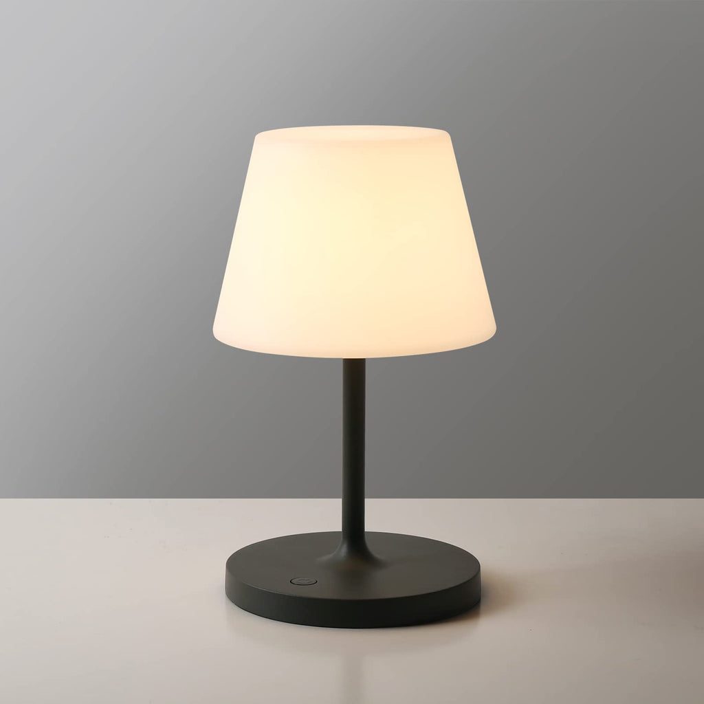 Waterproof battery-powered outdoor table lamp with touch dimming