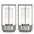 Portable metal table lamp for indoor and outdoor use, 2-pack
