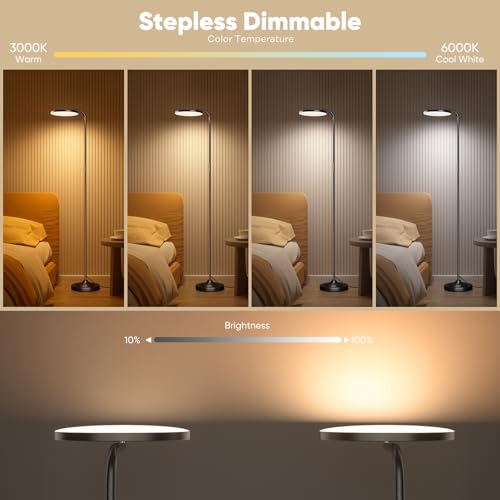 36W LED torchiere floor lamp with remote control and rotating head
