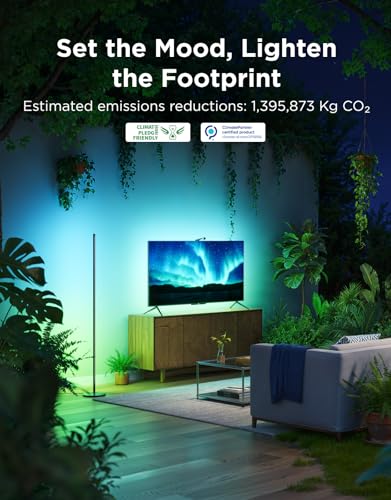 Smart RGBIC corner floor lamp with music sync and app control