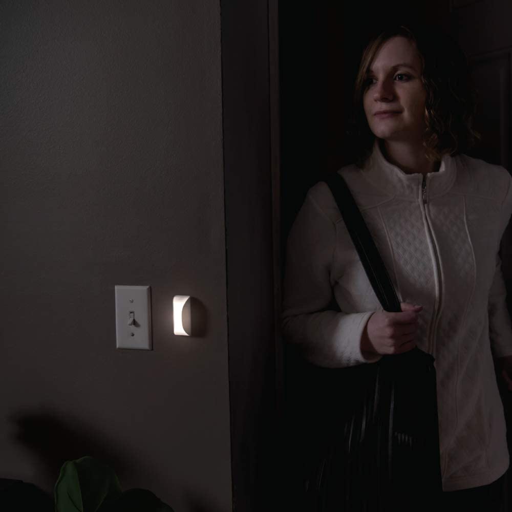 2-Pack LED Stair Lights White – Motion Activated, Battery Powered, Wireless Night Lighting for Steps & Hallways