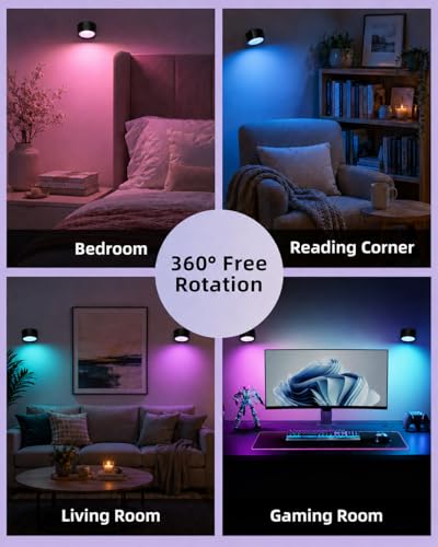 Rechargeable RGB wall sconces, set of 2, home decor lighting