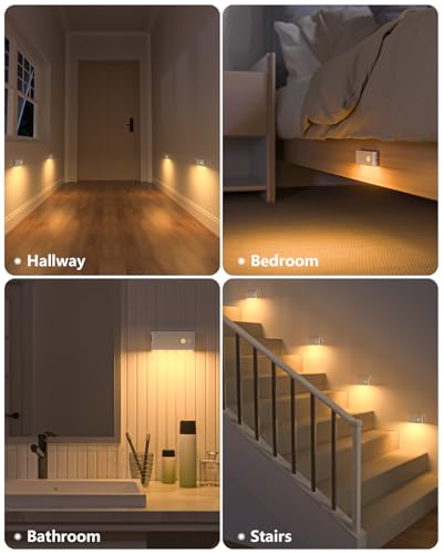 Rechargeable motion sensor night light 6-pack for stairs, hallways