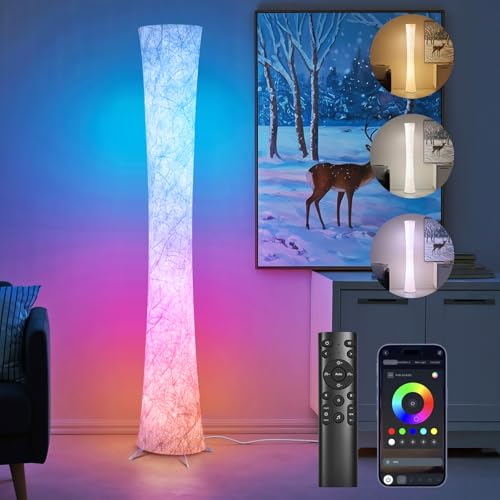 61-inch smart RGB corner floor lamp with music sync and 16 million color options