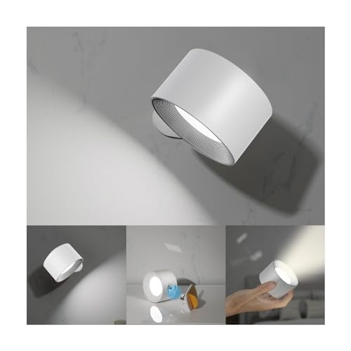 Cordless rechargeable LED wall sconce for reading nook home decor