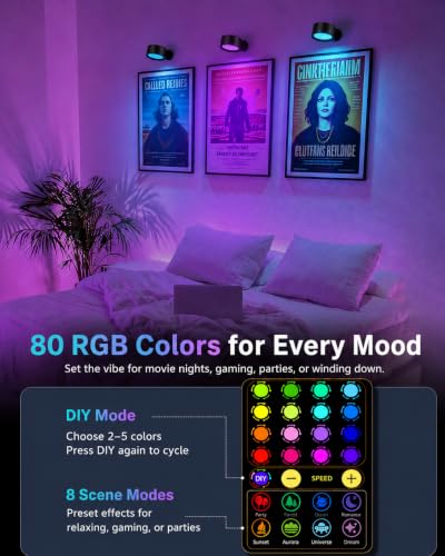 Rechargeable RGB wall sconces, set of 2, home decor lighting