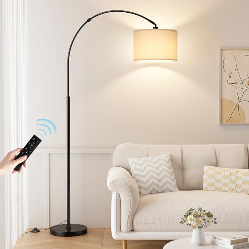 70-inch dimmable arc floor lamp with rotating head for sofas