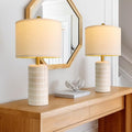 Set of 2 farmhouse ceramic table lamps for bedside and decor