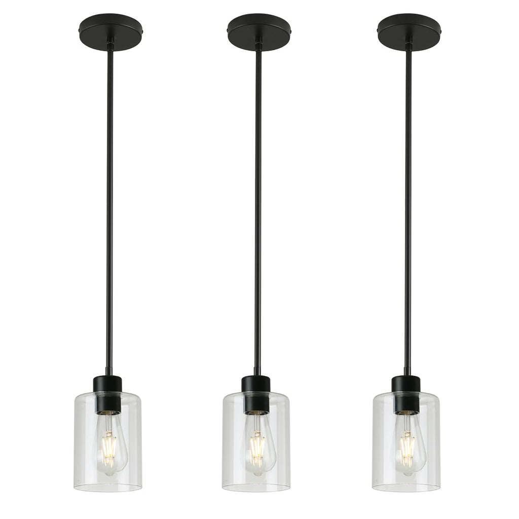 Matte black pendant lights, set of 3, farmhouse kitchen decor fixture