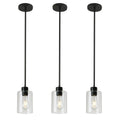 Matte black pendant lights, set of 3, farmhouse kitchen decor fixture